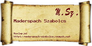 Maderspach Szabolcs névjegykártya